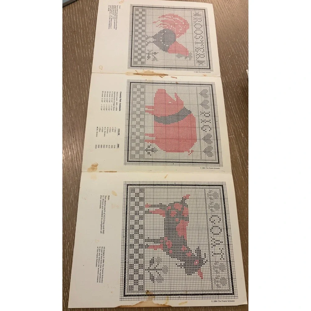 Vtg Prairie Schooler County Fair I Cross Stitch Pattern Book No. 1 Farm Samplers